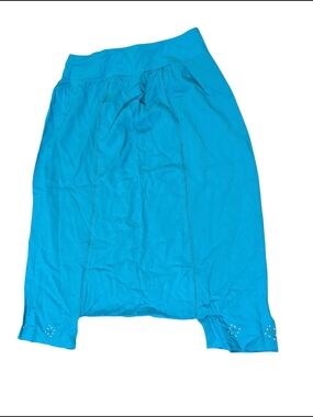 2/22$ Bright Turquoise Blue Casual Midi Skirt
